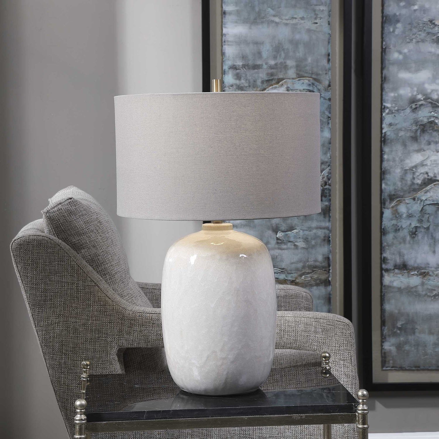 UTTERMOST, WINTERSCAPE GLAZE TABLE LAMP, TABLE LAMPS