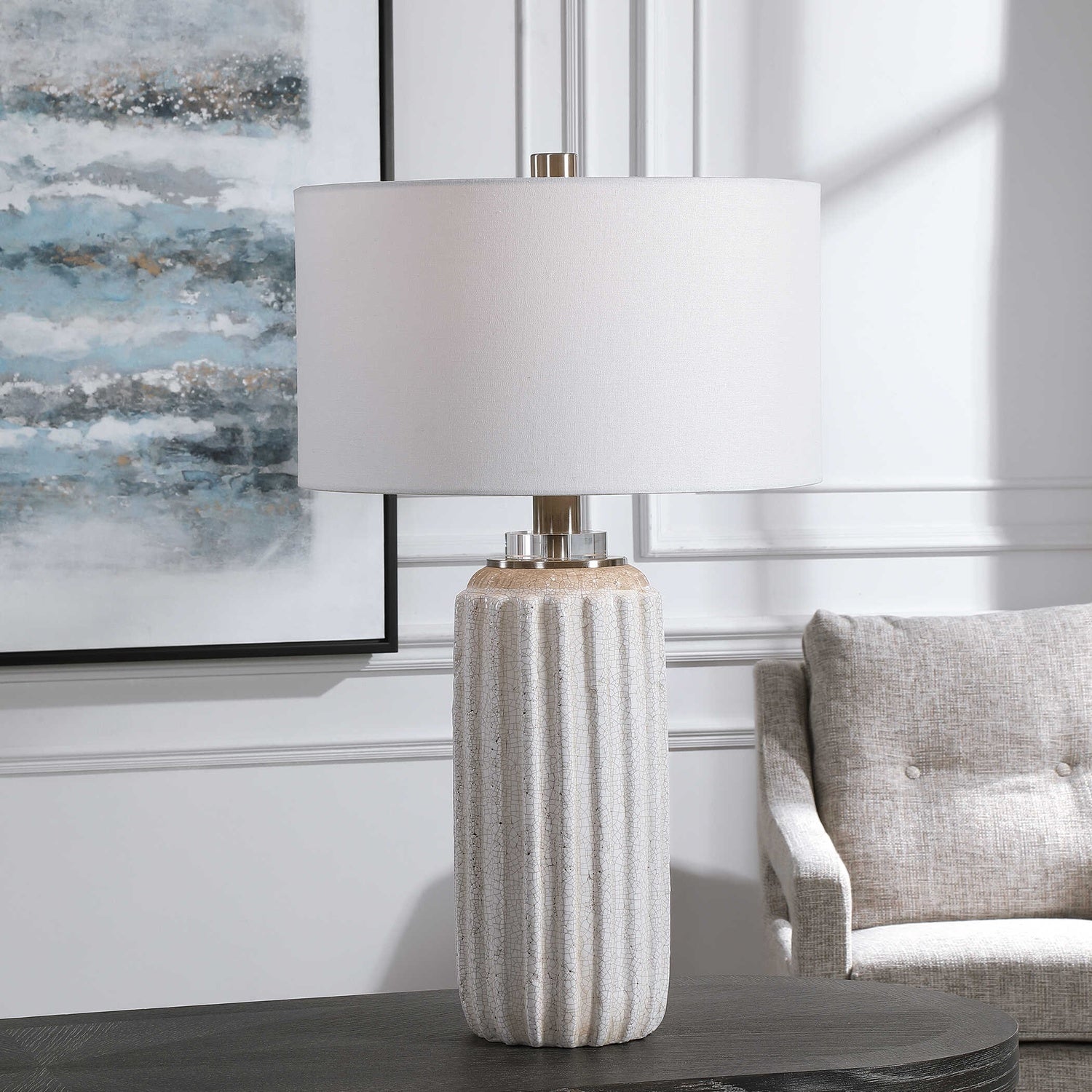 UTTERMOST, AZARIAH CRACKLE TABLE LAMP, TABLE LAMPS
