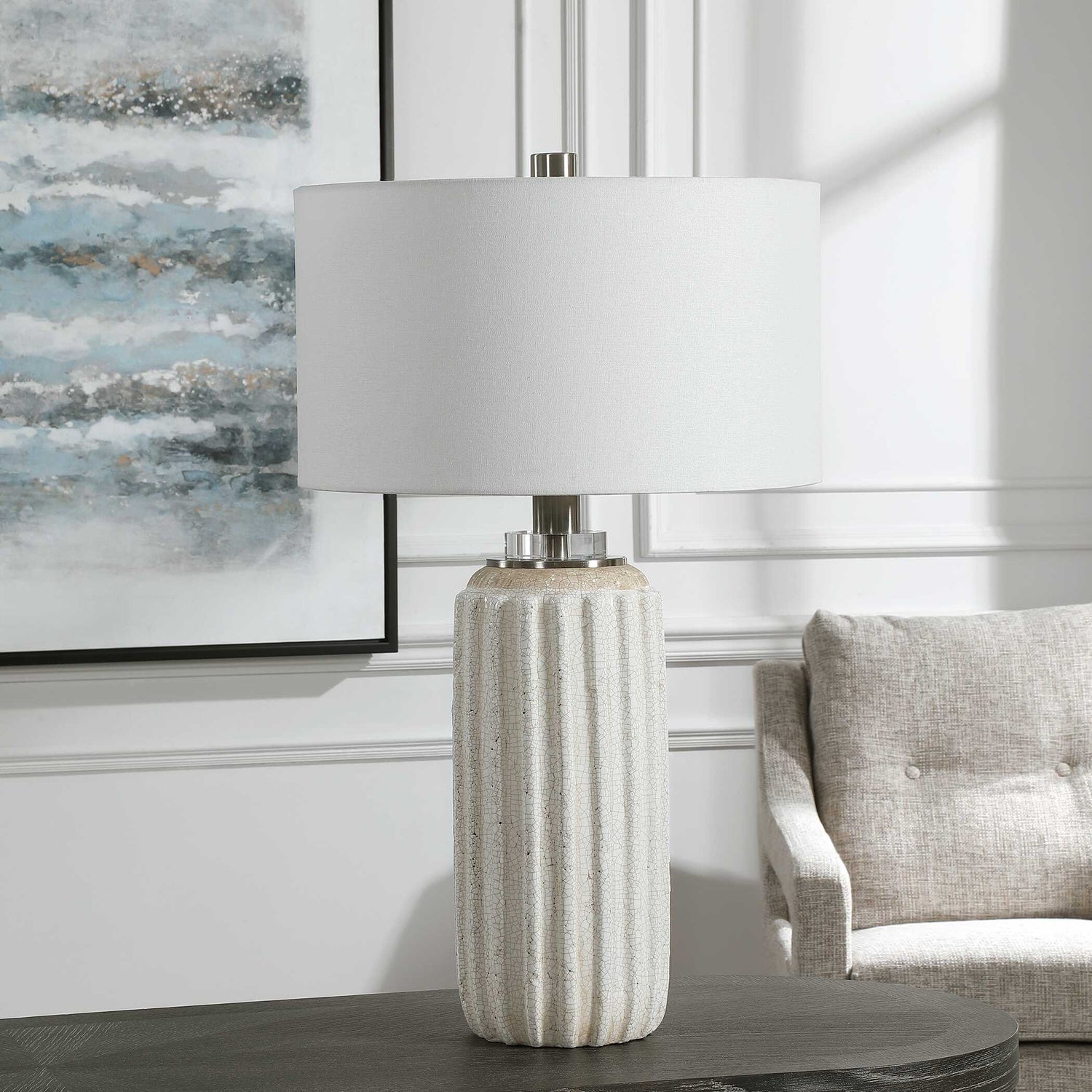 UTTERMOST, AZARIAH CRACKLE TABLE LAMP, TABLE LAMPS