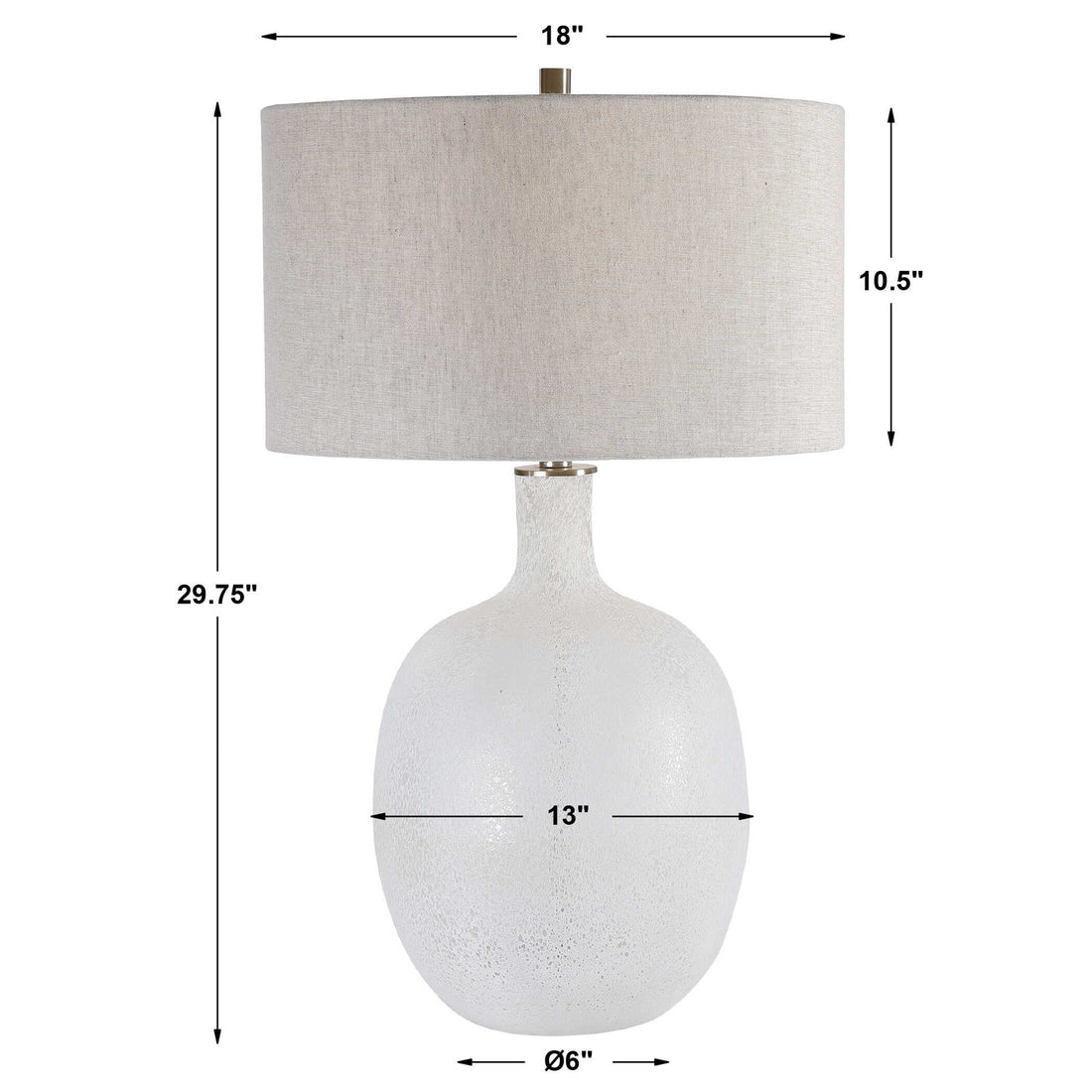 UTTERMOST, WHITEOUT MOTTLED TABLE LAMP, TABLE LAMPS