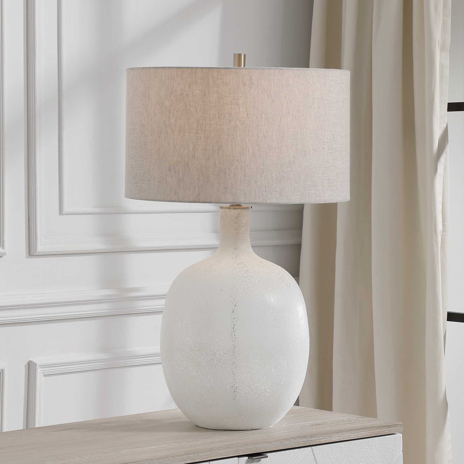 UTTERMOST, Whiteout Mottled Table Lamp, TABLE LAMPS