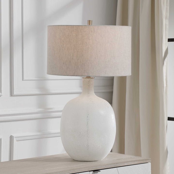 UTTERMOST, WHITEOUT MOTTLED TABLE LAMP, TABLE LAMPS