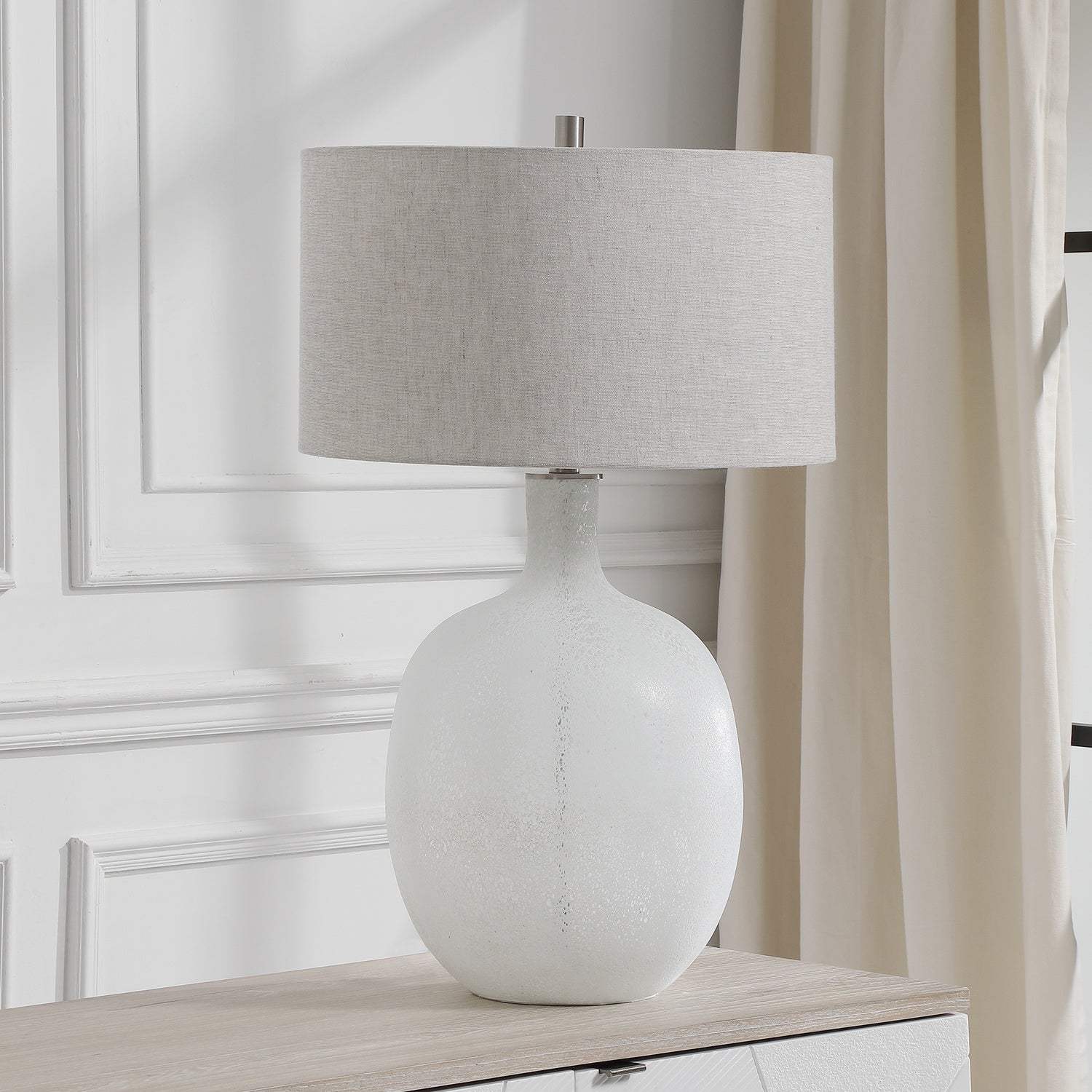 UTTERMOST, Whiteout Mottled Table Lamp, TABLE LAMPS