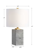 UTTERMOST, Drexel Concrete Block Lamp, TABLE LAMPS