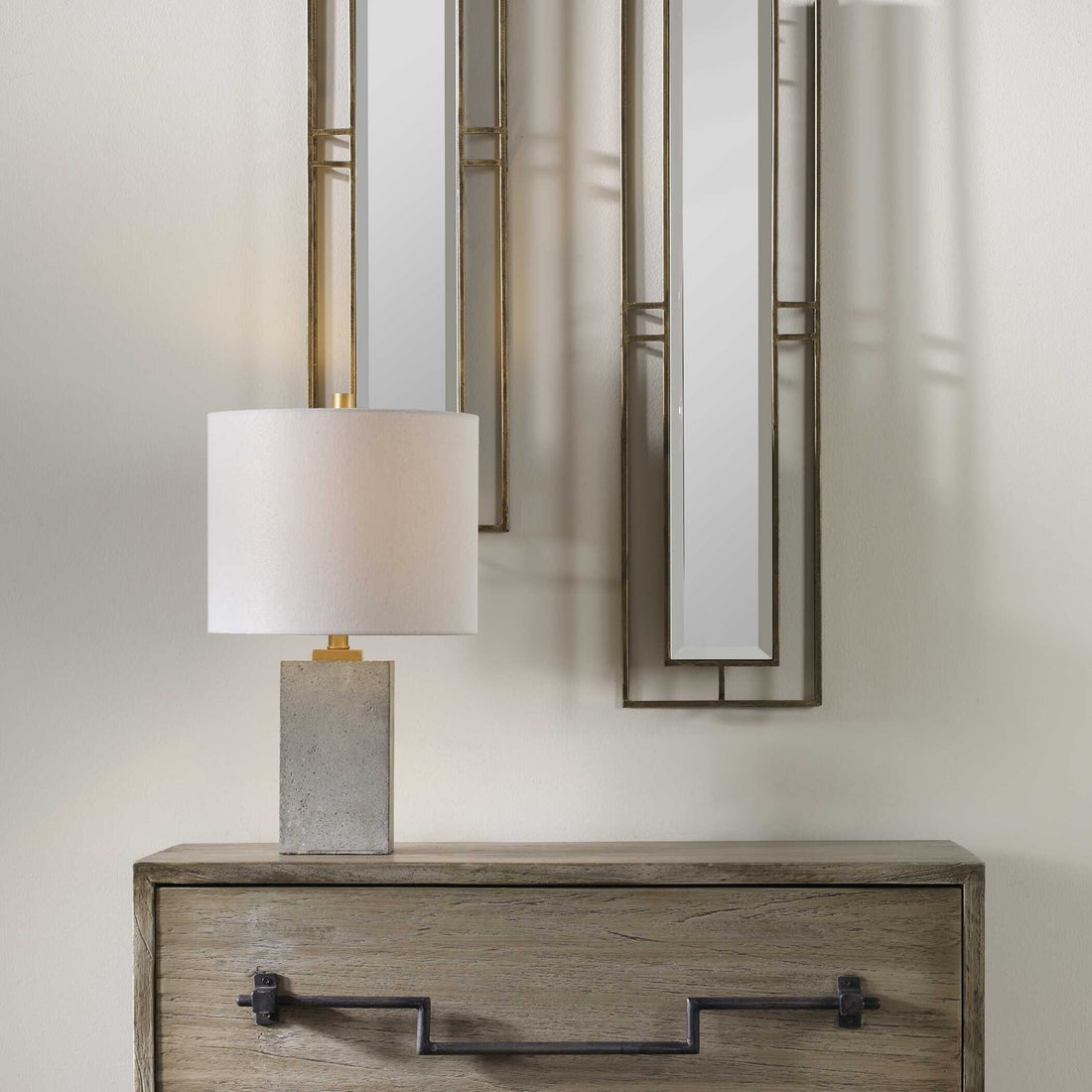 UTTERMOST, Drexel Concrete Block Lamp, TABLE LAMPS