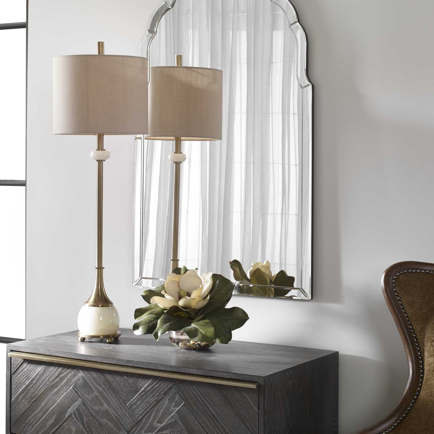 UTTERMOST, NATANIA PLATED BUFFET LAMP, TABLE LAMPS