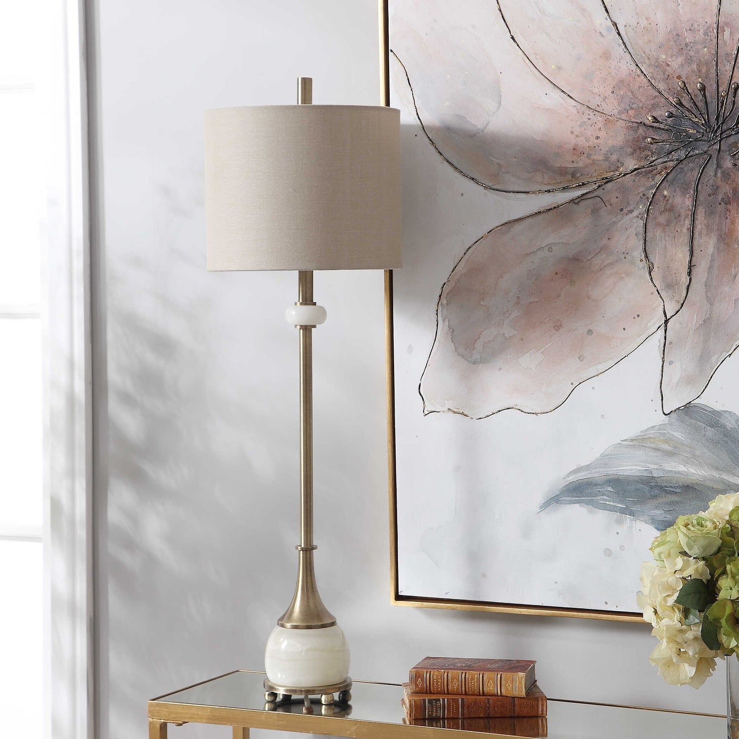 UTTERMOST, NATANIA PLATED BUFFET LAMP, TABLE LAMPS