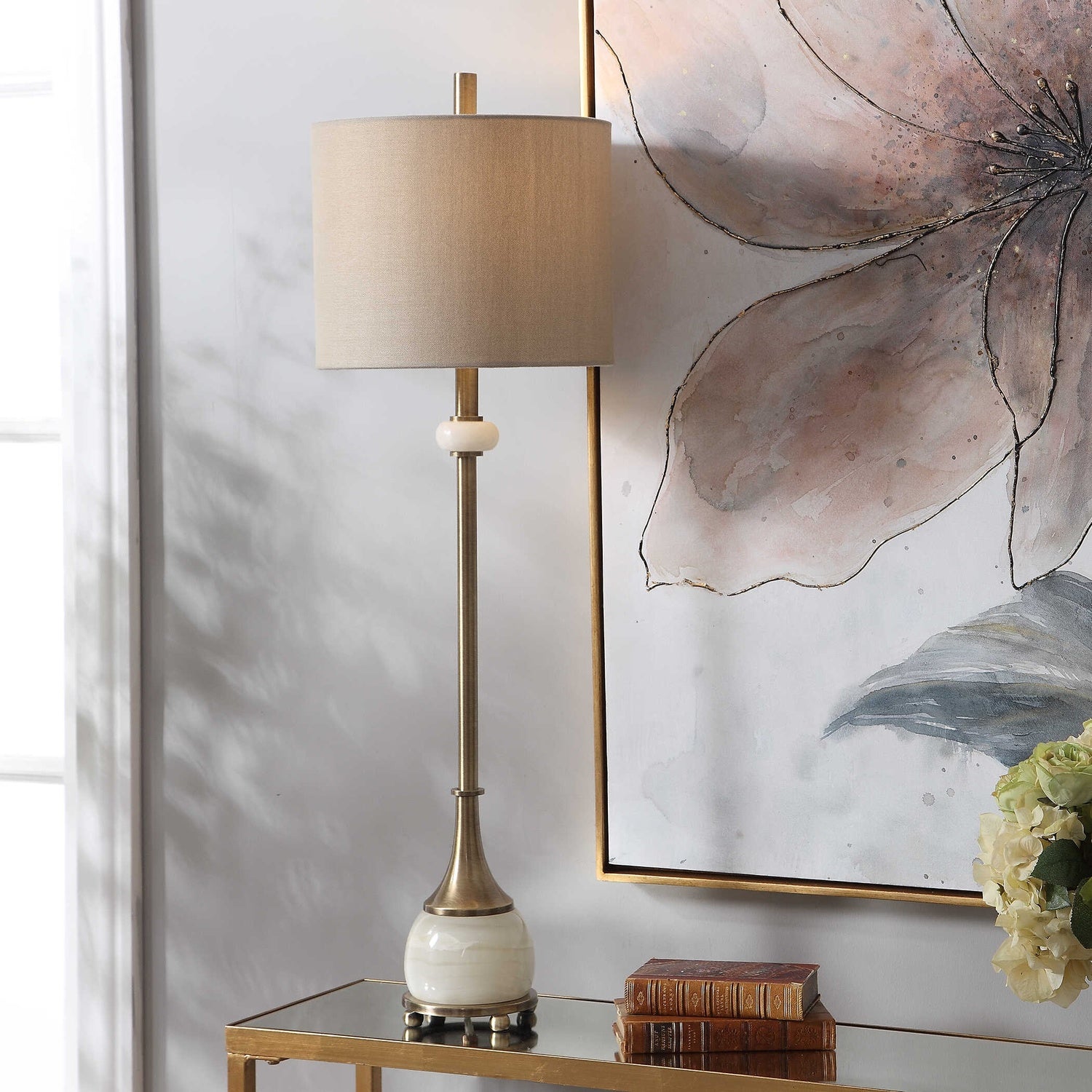 UTTERMOST, NATANIA PLATED BUFFET LAMP, TABLE LAMPS