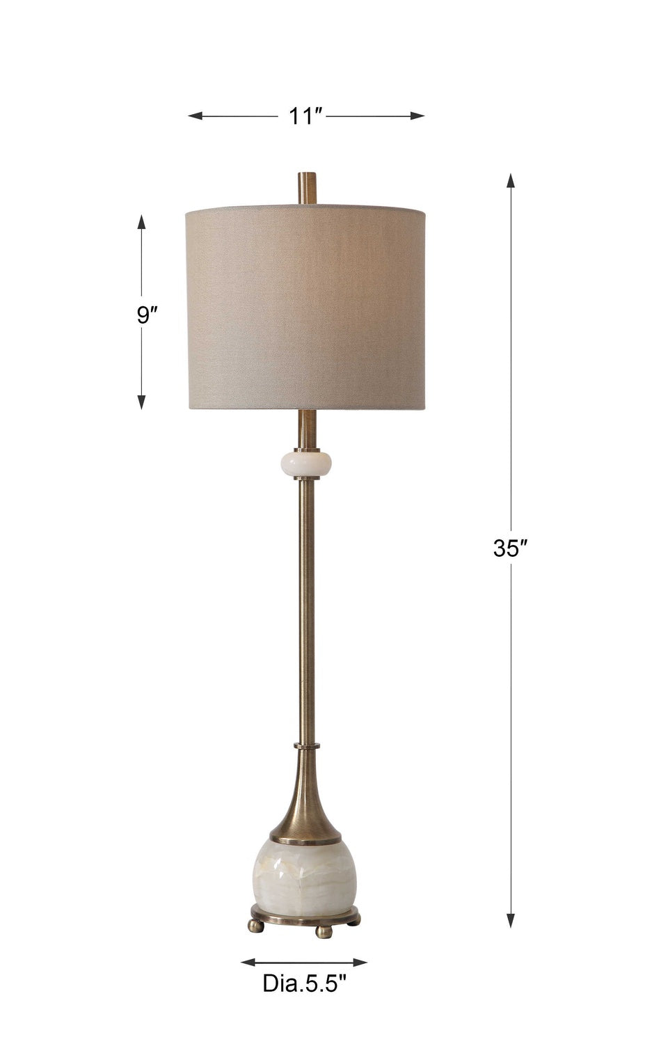 UTTERMOST, NATANIA PLATED BUFFET LAMP, TABLE LAMPS