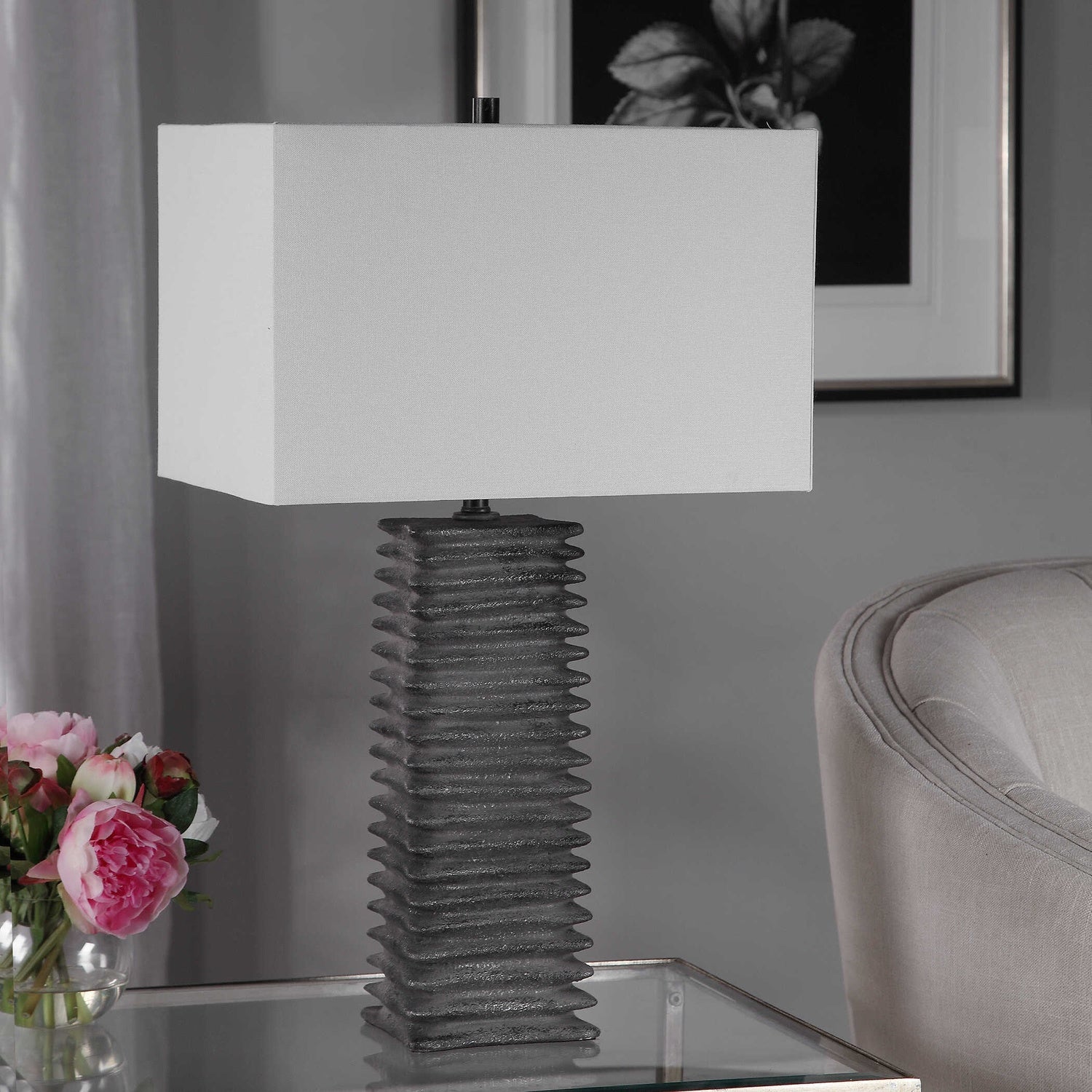 UTTERMOST, SANDERSON METALLIC TABLE LAMP, TABLE LAMPS