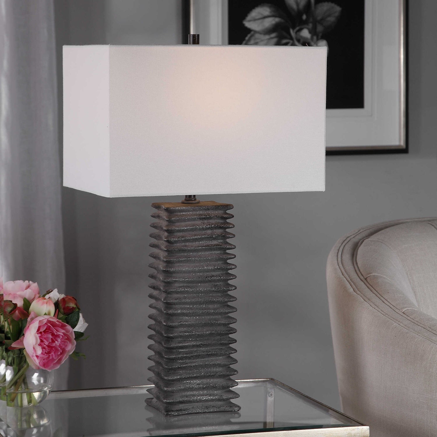 UTTERMOST, SANDERSON METALLIC TABLE LAMP, TABLE LAMPS