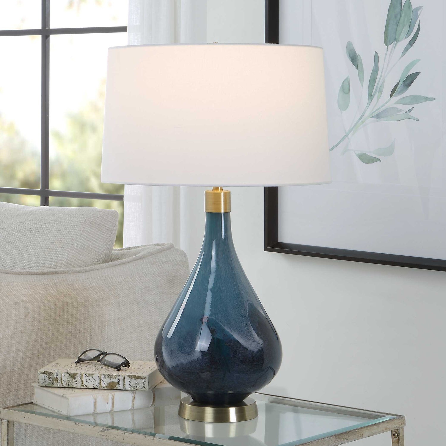 UTTERMOST, RIVIERA ART TABLE LAMP, TABLE LAMPS