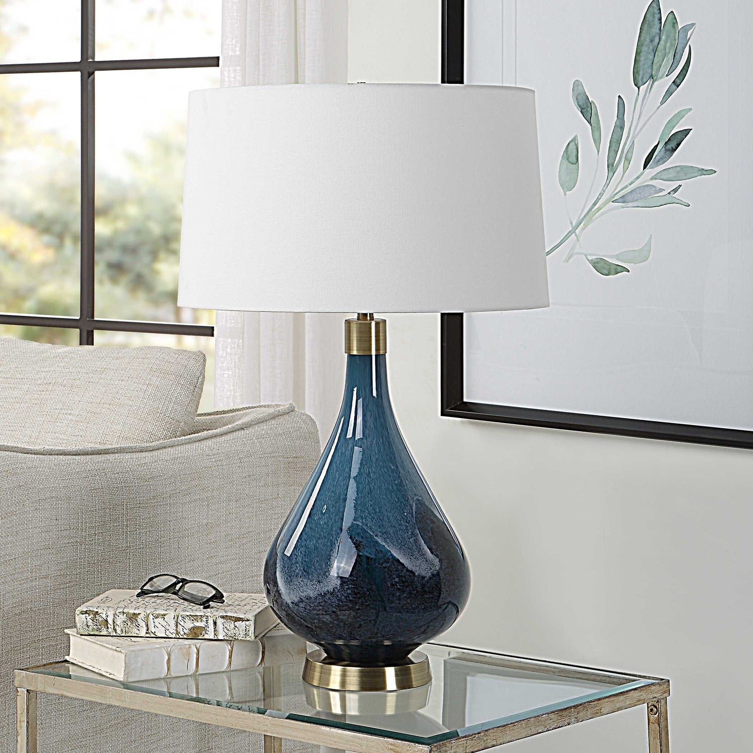 UTTERMOST, RIVIERA ART TABLE LAMP, TABLE LAMPS