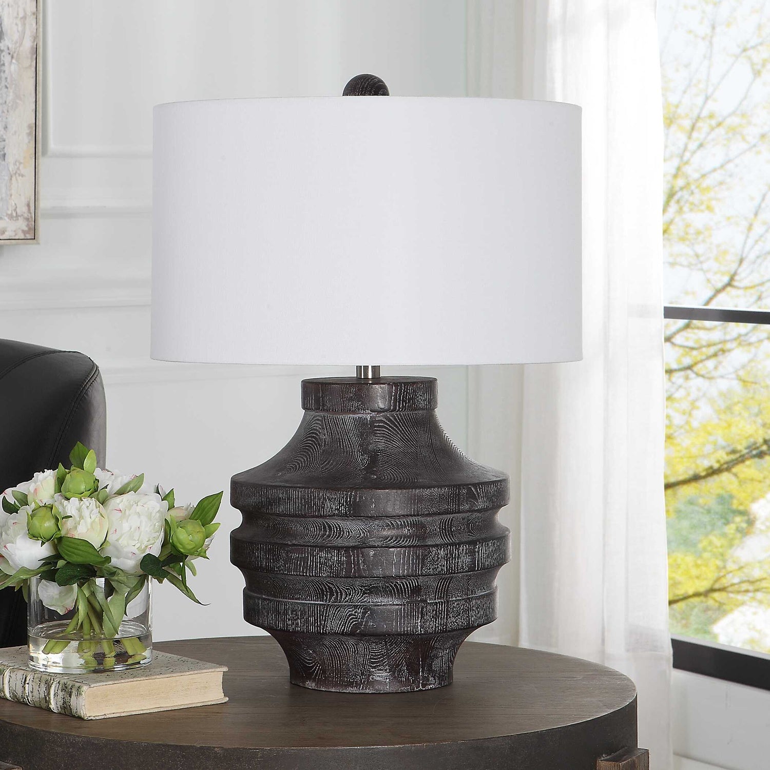 UTTERMOST, CARVED TABLE LAMP, TABLE LAMPS