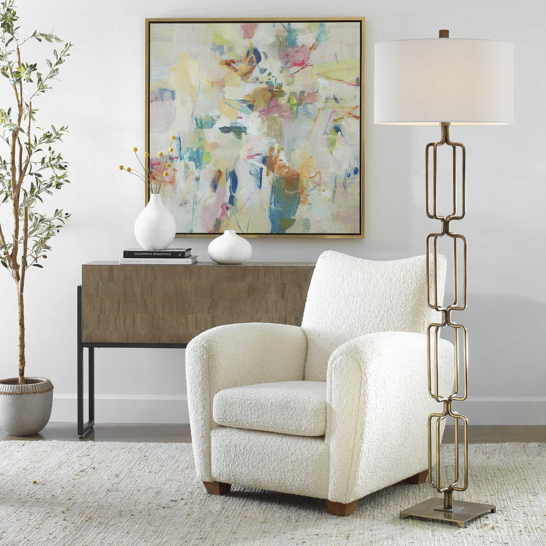 UTTERMOST, Link Brushed Floor Lamp, FLOOR LAMP