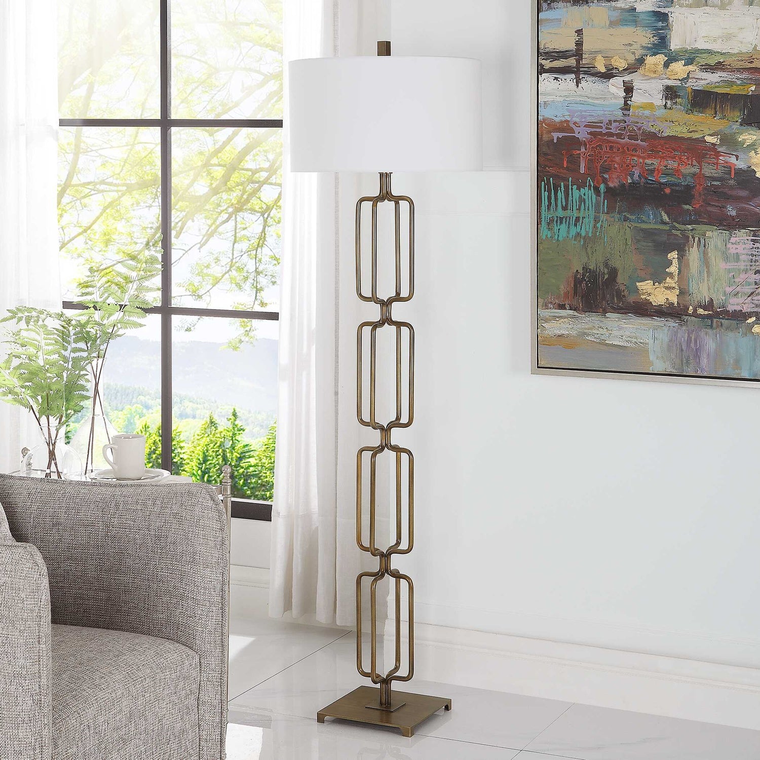 UTTERMOST, LINK BRUSHED FLOOR LAMP, FLOOR LAMP