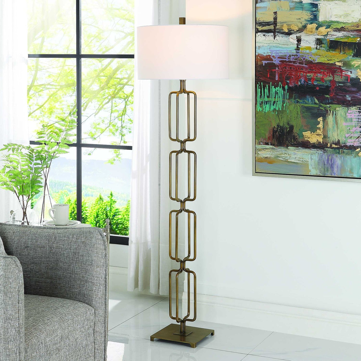 UTTERMOST, LINK BRUSHED FLOOR LAMP, FLOOR LAMP