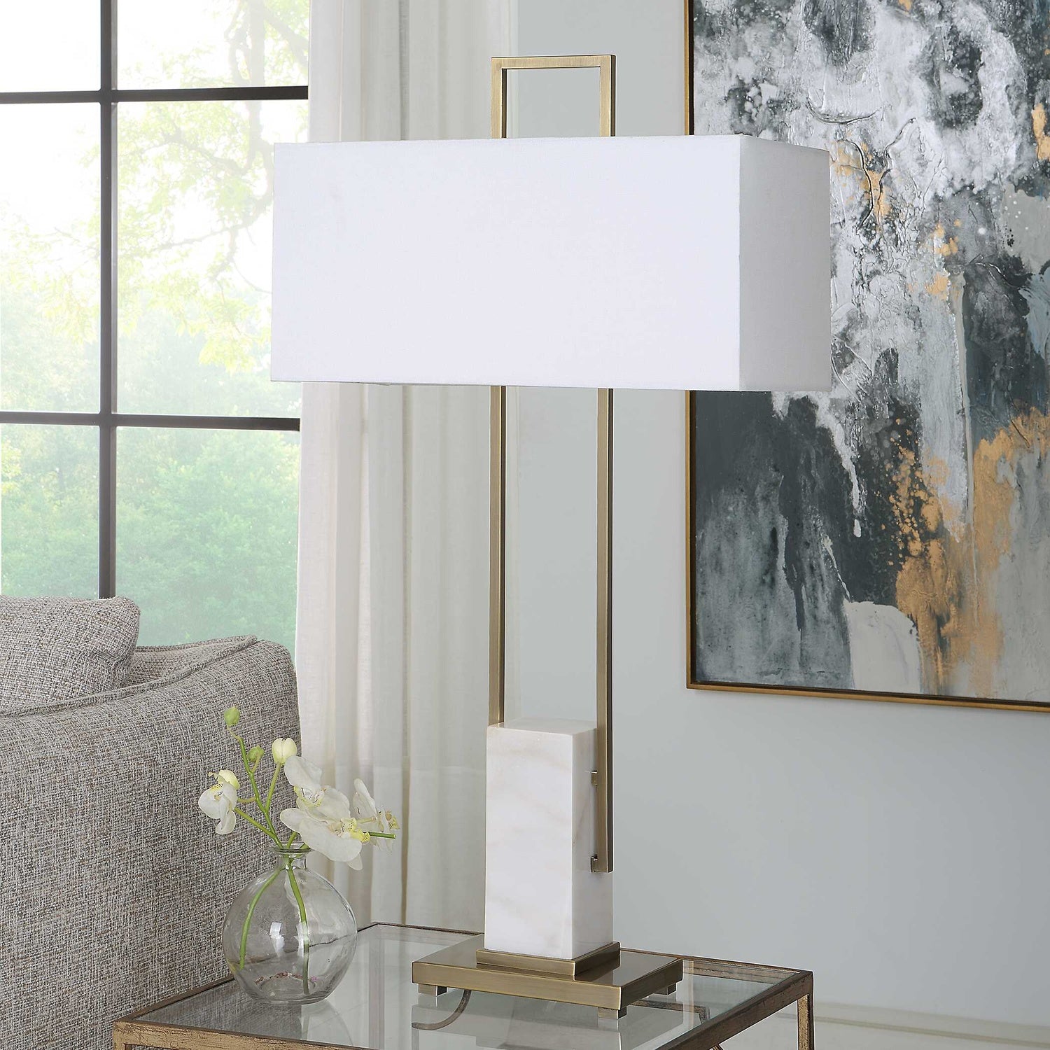 UTTERMOST, COLUMN TABLE LAMP, TABLE LAMPS