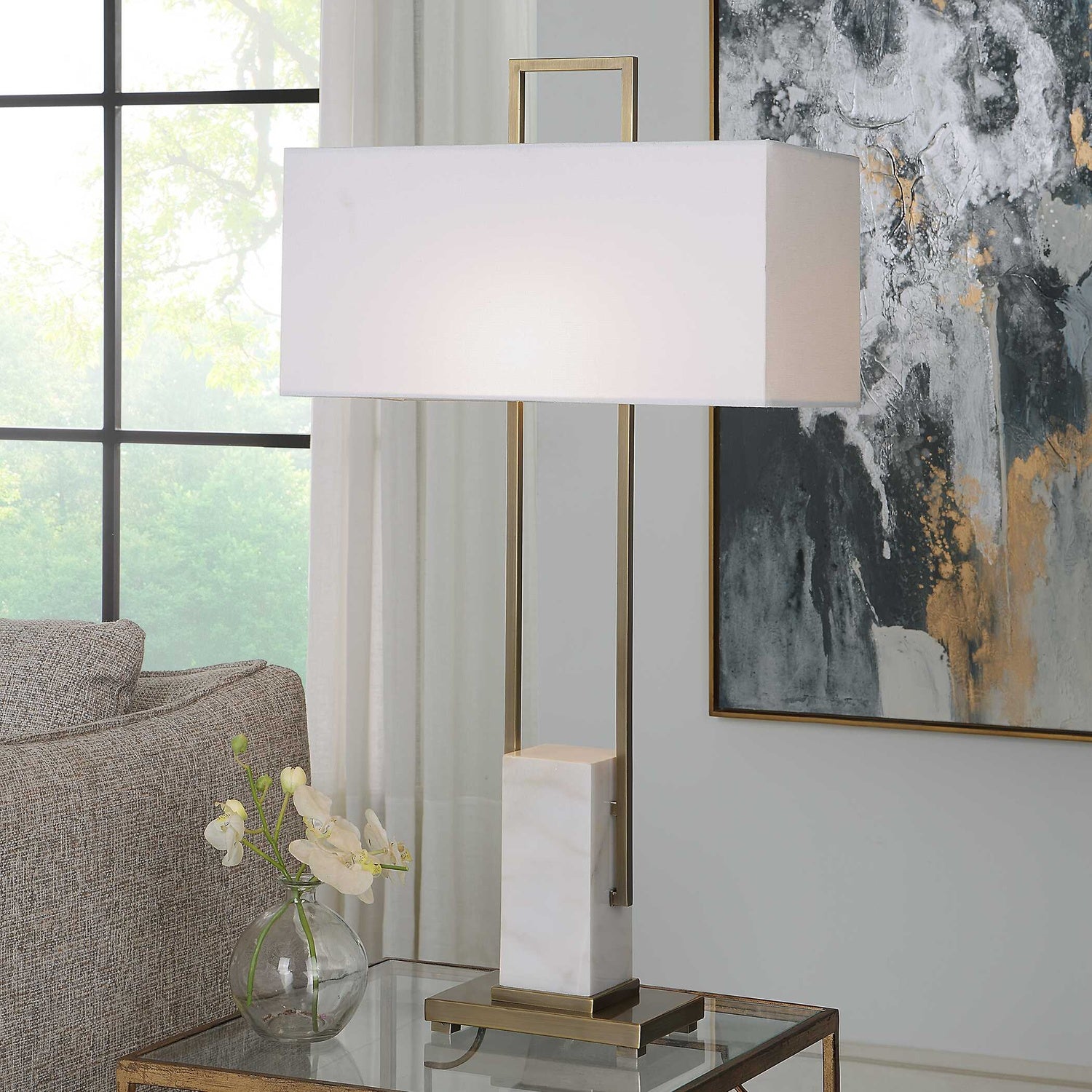 UTTERMOST, COLUMN TABLE LAMP, TABLE LAMPS