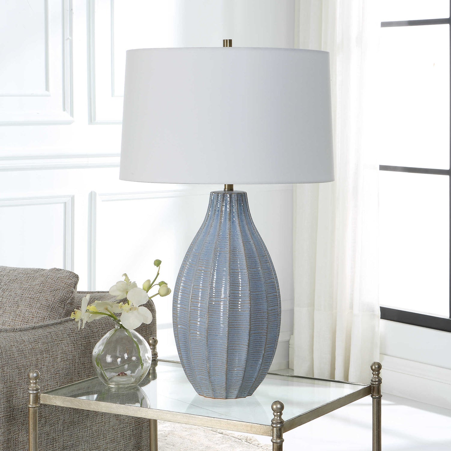 UTTERMOST, VESTON GLAZE TABLE LAMP, TABLE LAMPS
