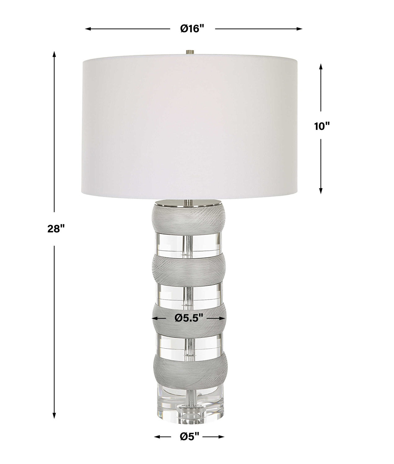 UTTERMOST, BAND TOGETHER CRYSTAL & TABLE LAMP, TABLE LAMPS
