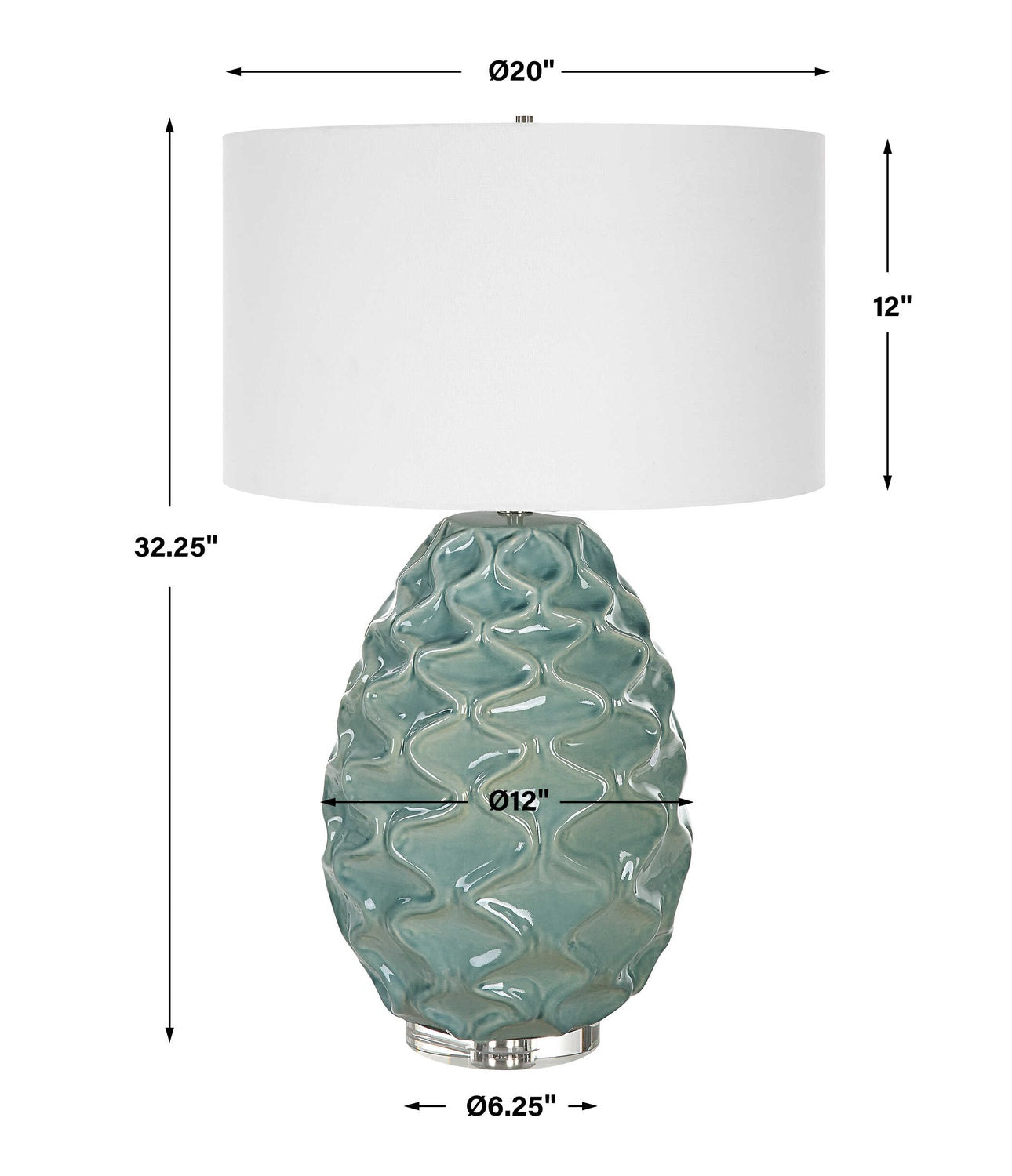 UTTERMOST, LACED UP SEA FOAM TABLE LAMP, TABLE LAMPS