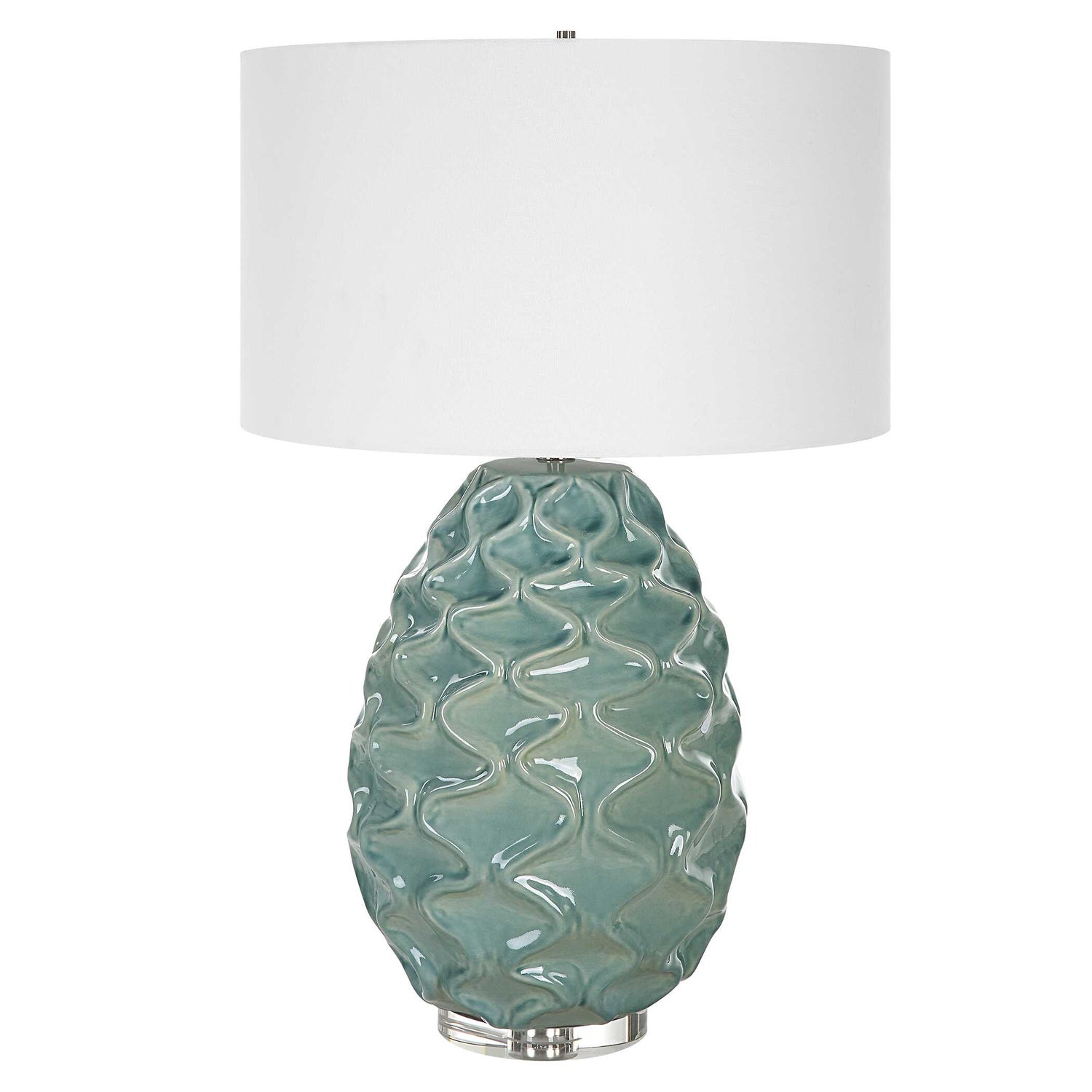 UTTERMOST, LACED UP SEA FOAM TABLE LAMP, TABLE LAMPS