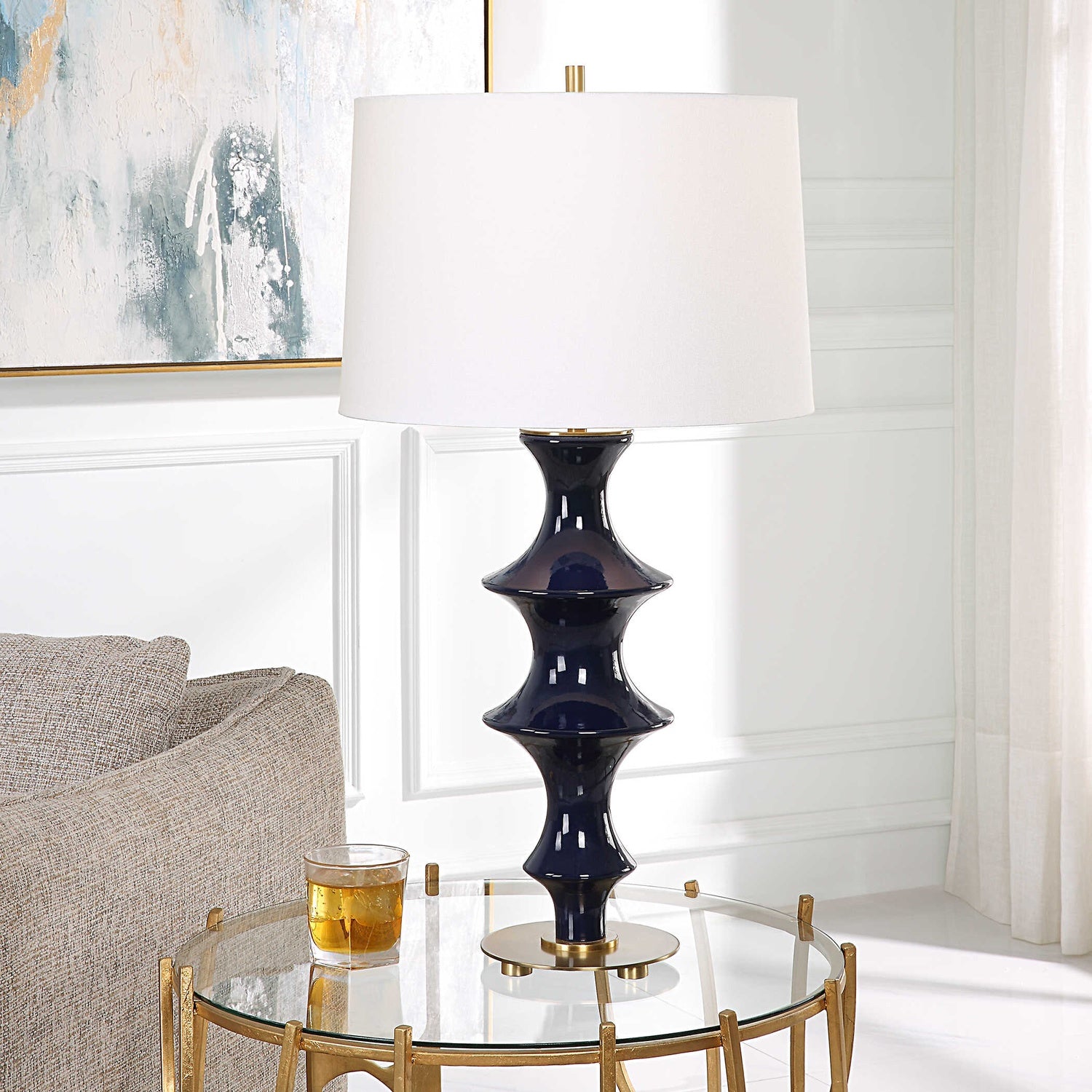 UTTERMOST, COIL SCULPTED TABLE LAMP, TABLE LAMPS