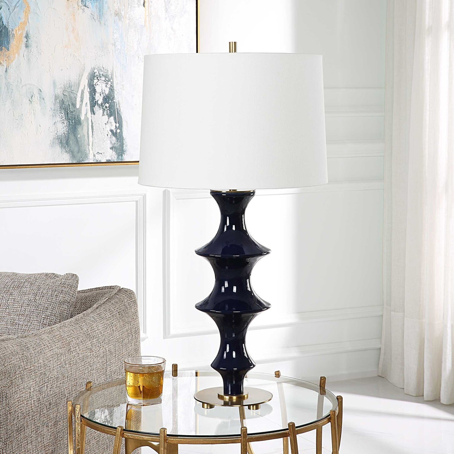 UTTERMOST, COIL SCULPTED TABLE LAMP, TABLE LAMPS
