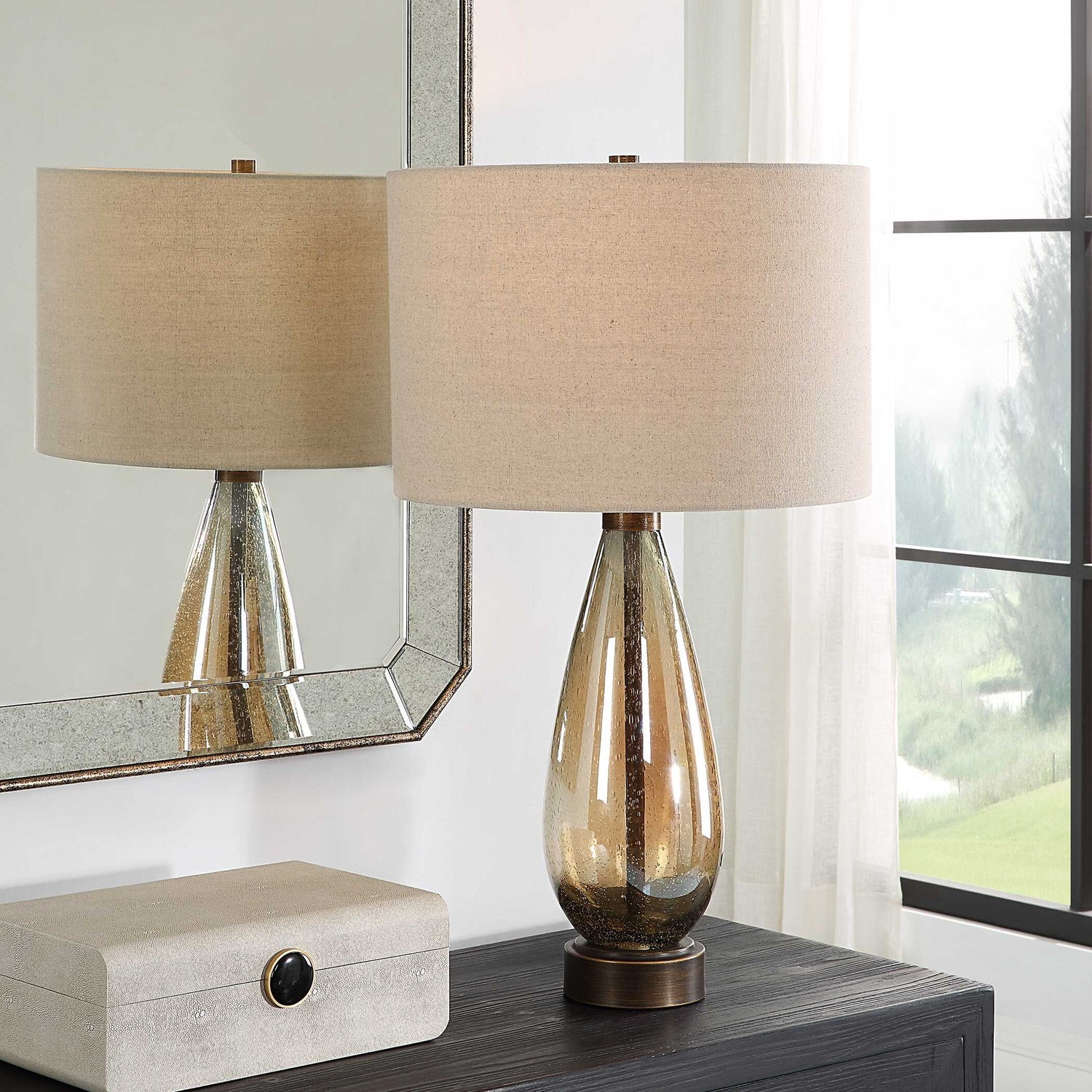 UTTERMOST, BALTIC TEARDROP TABLE LAMP, TABLE LAMPS