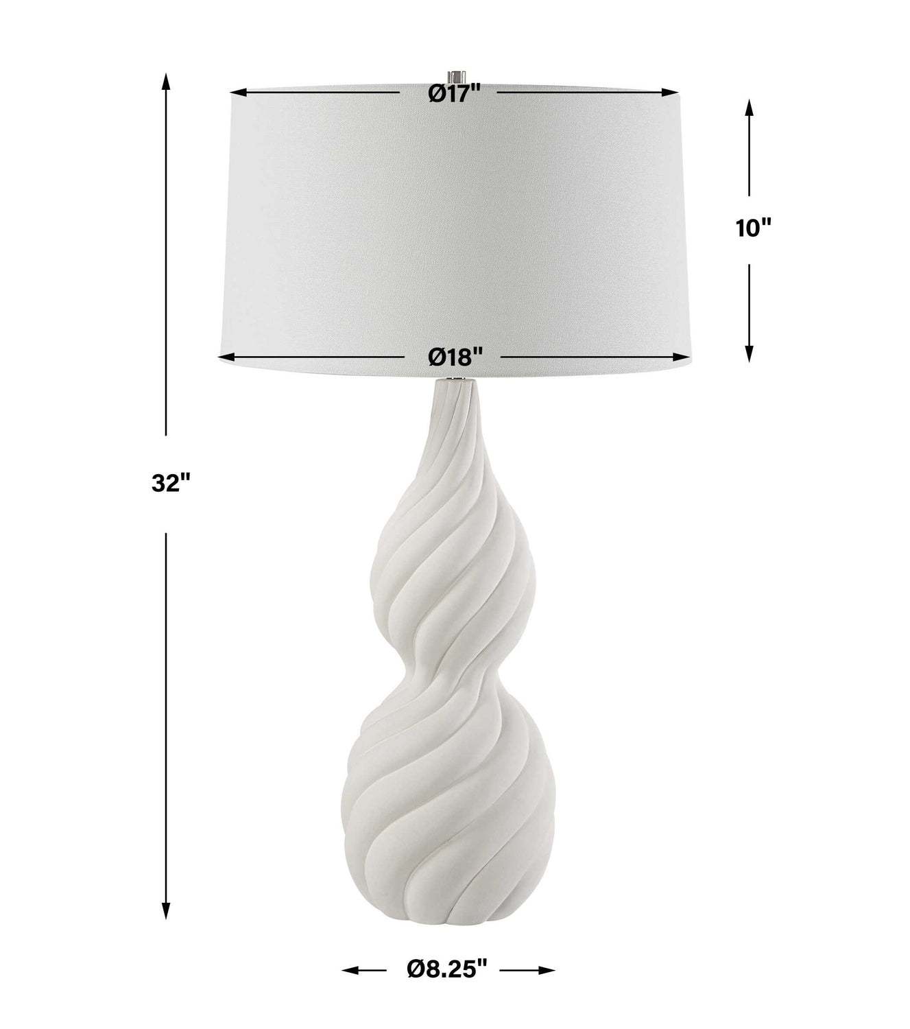 UTTERMOST, Twisted Swirl Table Lamp, TABLE LAMPS