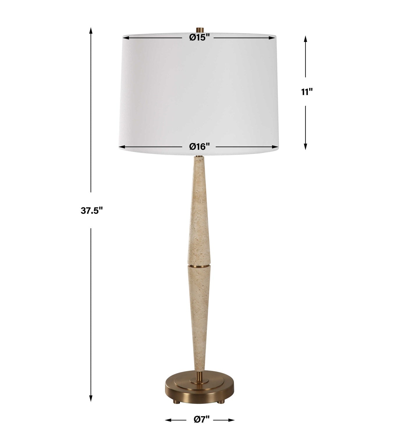 UTTERMOST, Palu Travertine Table Lamp, TABLE LAMPS