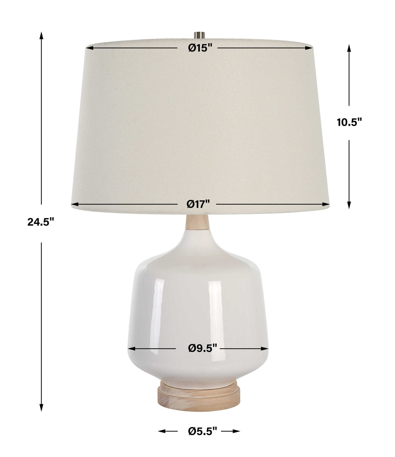 UTTERMOST, OPAL GLOSS TABLE LAMP, TABLE LAMPS