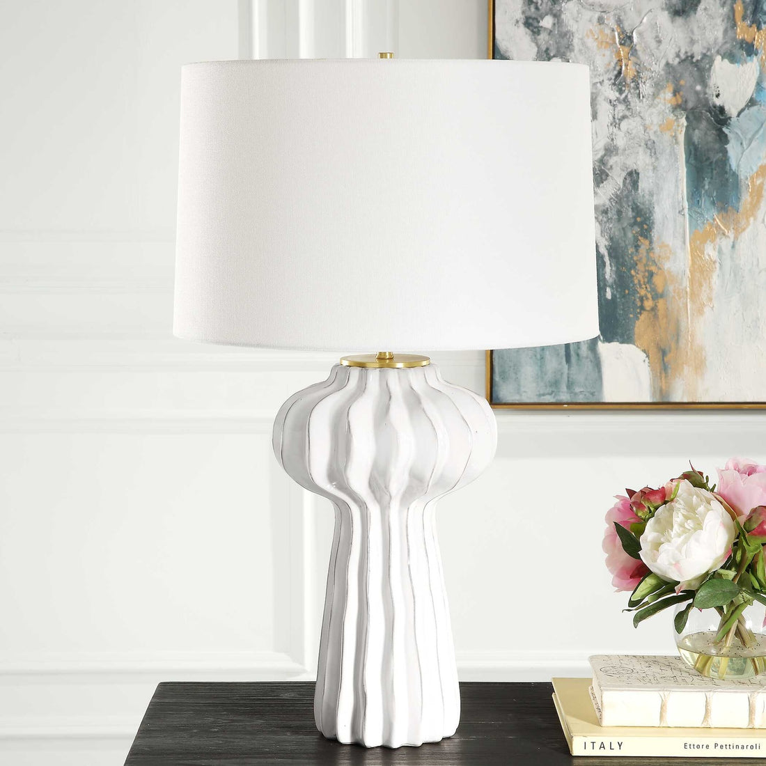 UTTERMOST, Wrenley Ridged Table Lamp, TABLE LAMPS