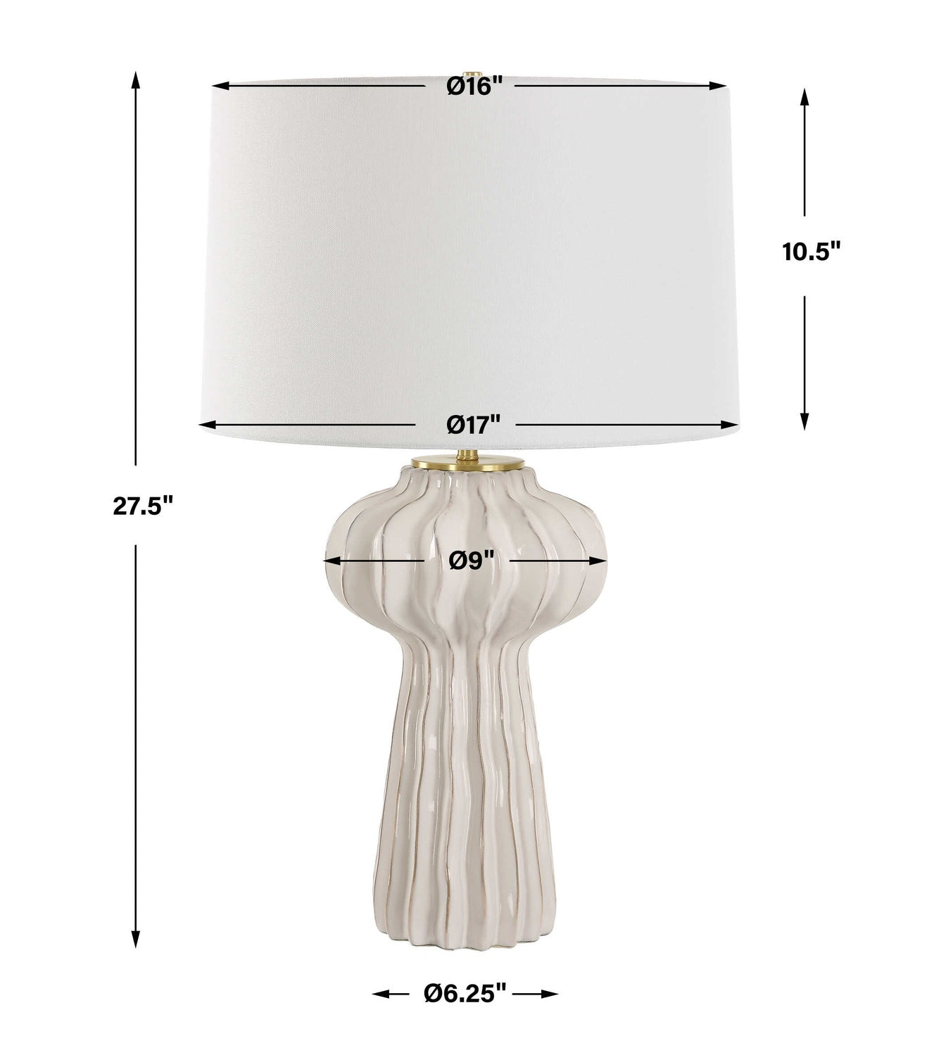 UTTERMOST, WRENLEY RIDGED TABLE LAMP, TABLE LAMPS