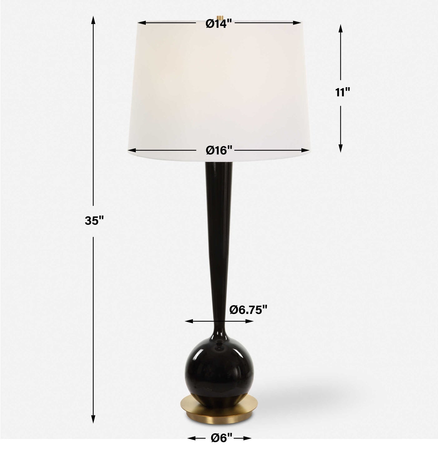 UTTERMOST, Brielle Polished Table Lamp, TABLE LAMPS