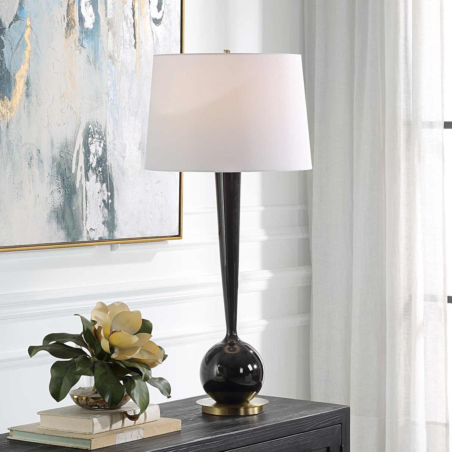 UTTERMOST, BRIELLE POLISHED TABLE LAMP, TABLE LAMPS