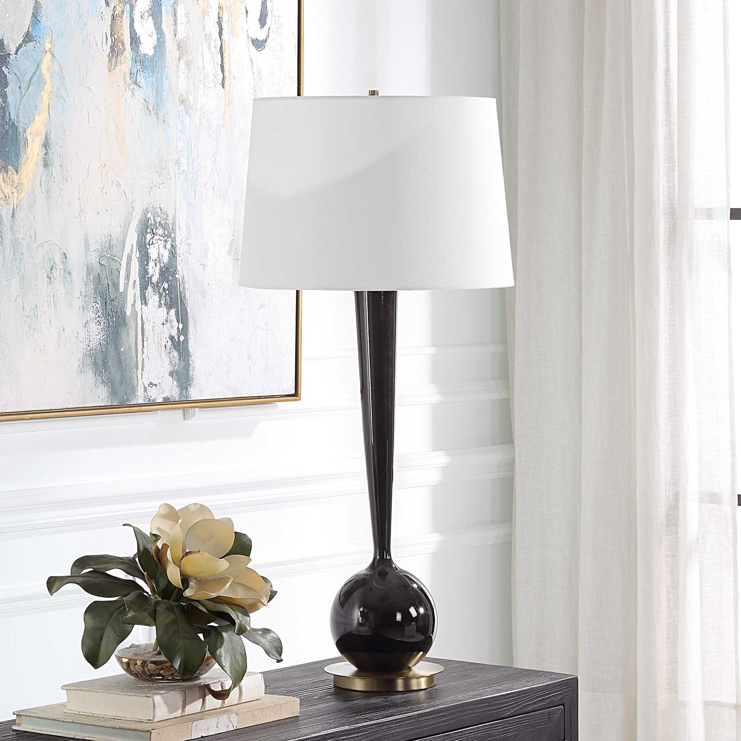 UTTERMOST, BRIELLE POLISHED TABLE LAMP, TABLE LAMPS