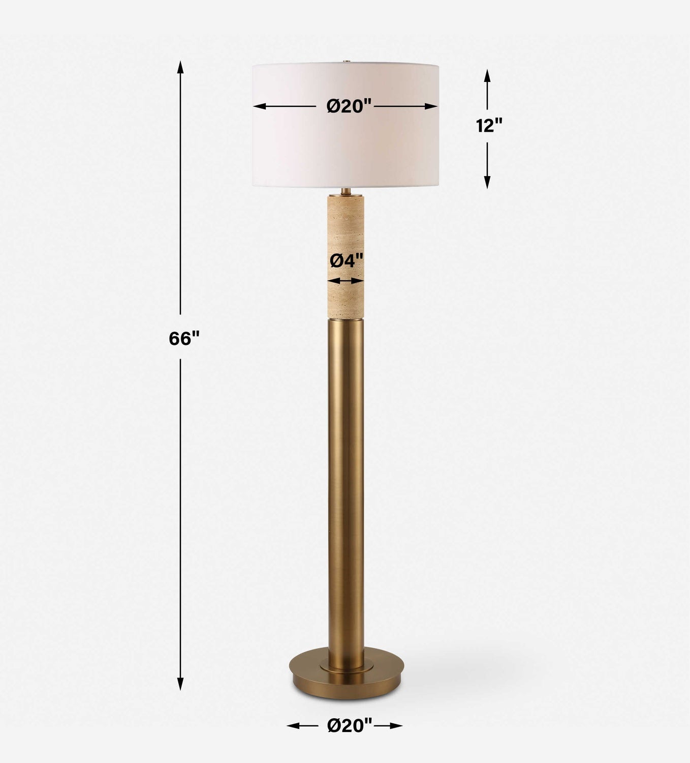 UTTERMOST, Knox Travertine Floor Lamp, FLOOR LAMP
