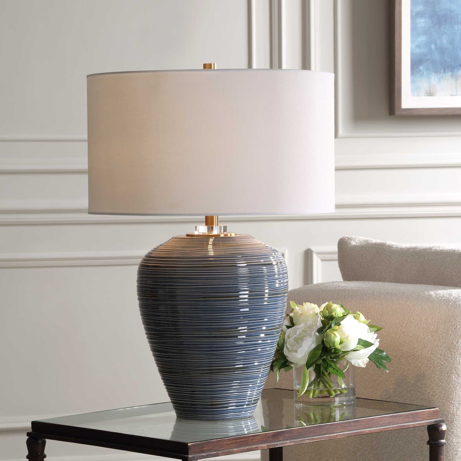 UTTERMOST, MOHER GLOSSY TABLE LAMP, TABLE LAMPS