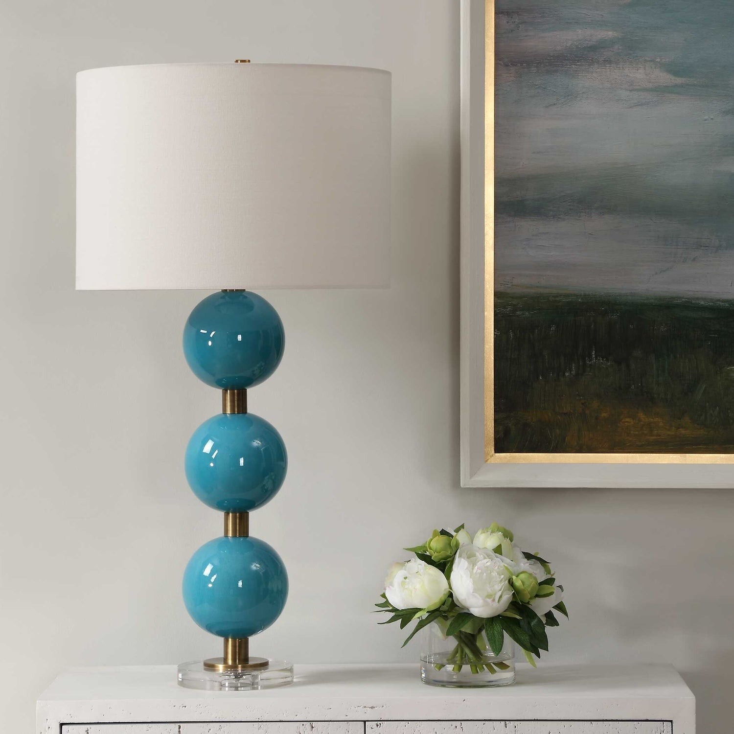 UTTERMOST, PALAWAN GLAZE TABLE LAMP, TABLE LAMPS