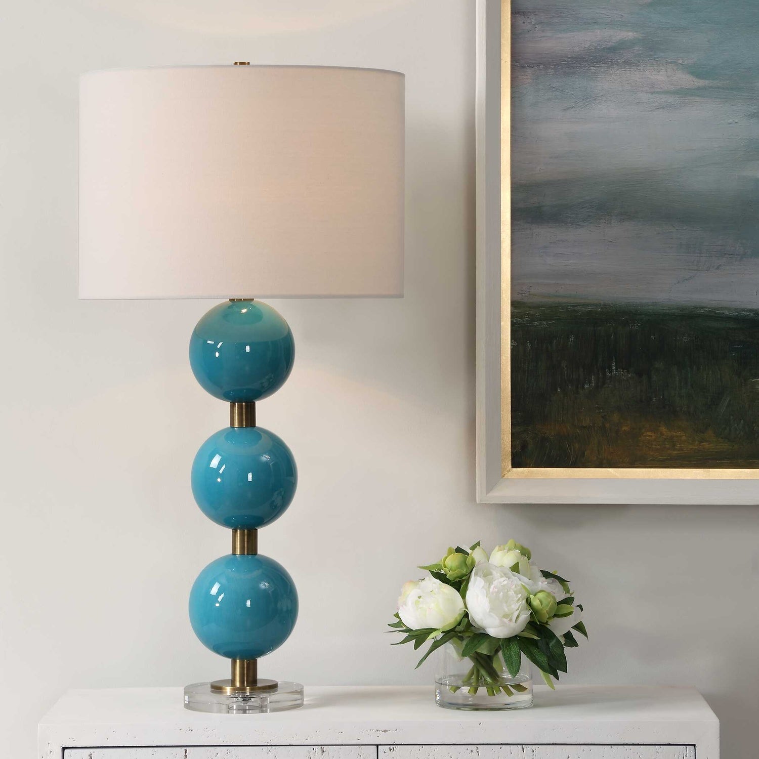UTTERMOST, PALAWAN GLAZE TABLE LAMP, TABLE LAMPS