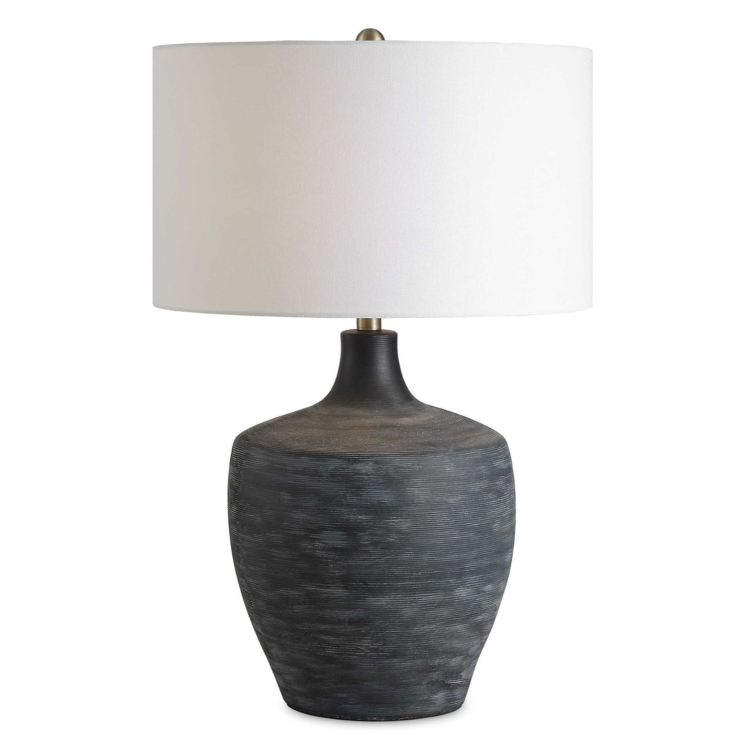 UTTERMOST, Graphite Ribbed Table Lamp, TABLE LAMPS