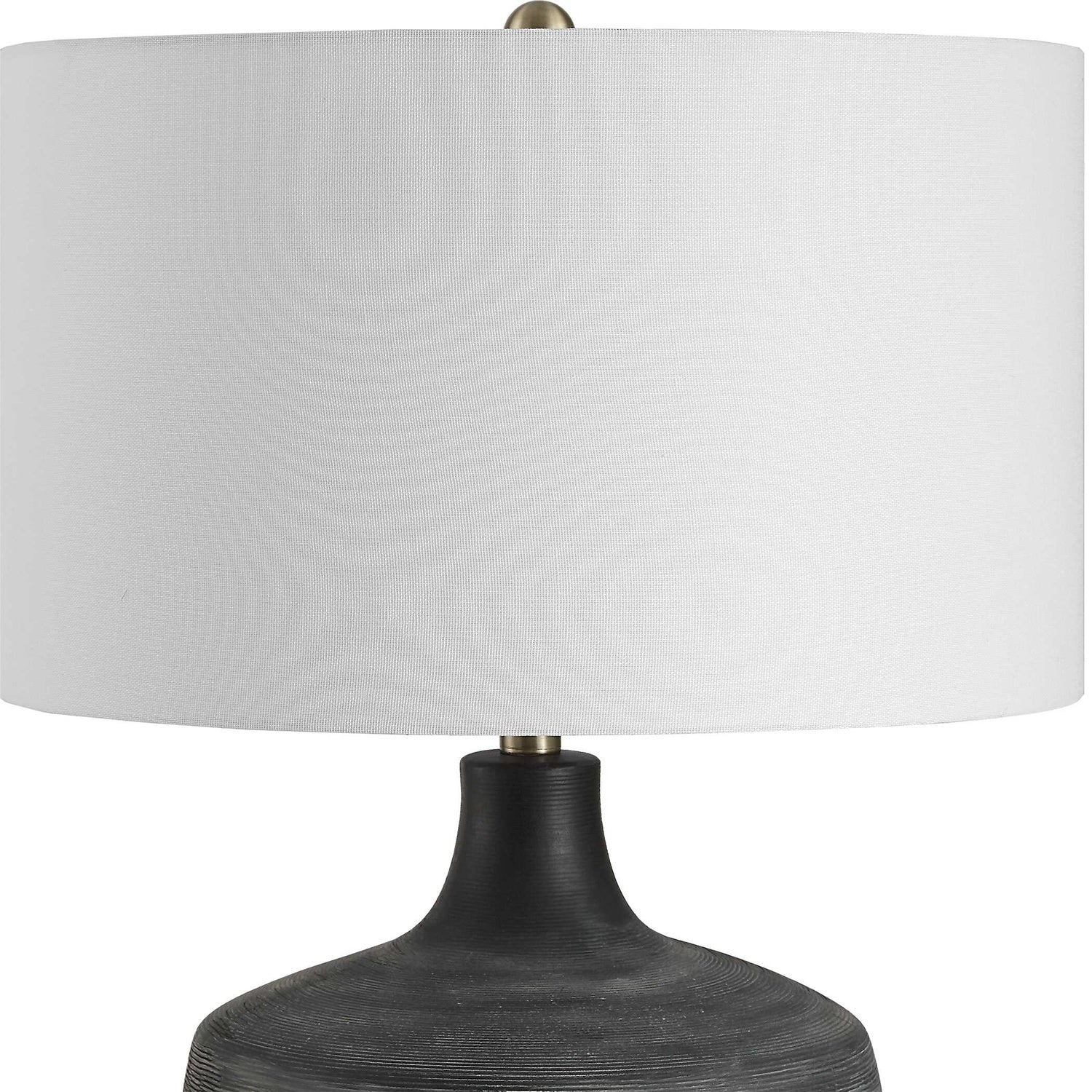 UTTERMOST, GRAPHITE RIBBED TABLE LAMP, TABLE LAMPS
