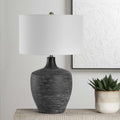 UTTERMOST, Graphite Ribbed Table Lamp, TABLE LAMPS