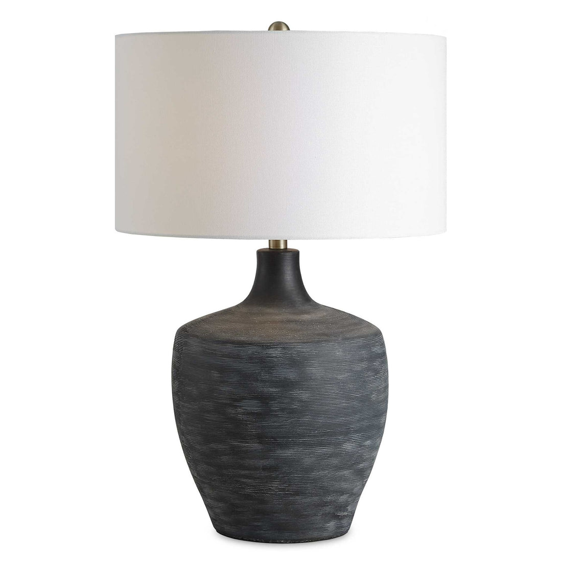 UTTERMOST, GRAPHITE RIBBED TABLE LAMP, TABLE LAMPS