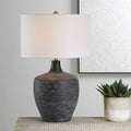 UTTERMOST, GRAPHITE RIBBED TABLE LAMP, TABLE LAMPS