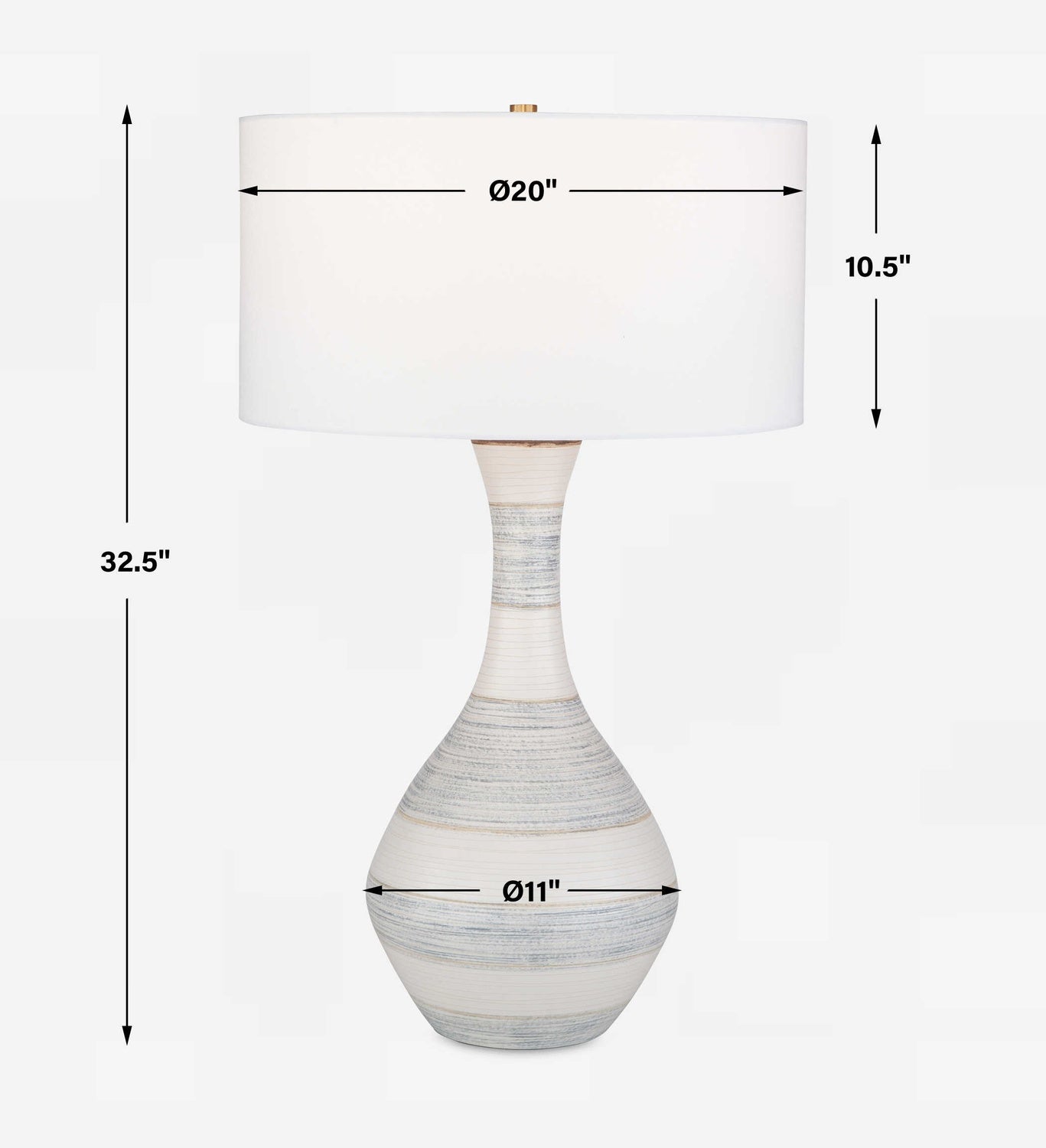 UTTERMOST, POTTER STRIPED TABLE LAMP, TABLE LAMPS