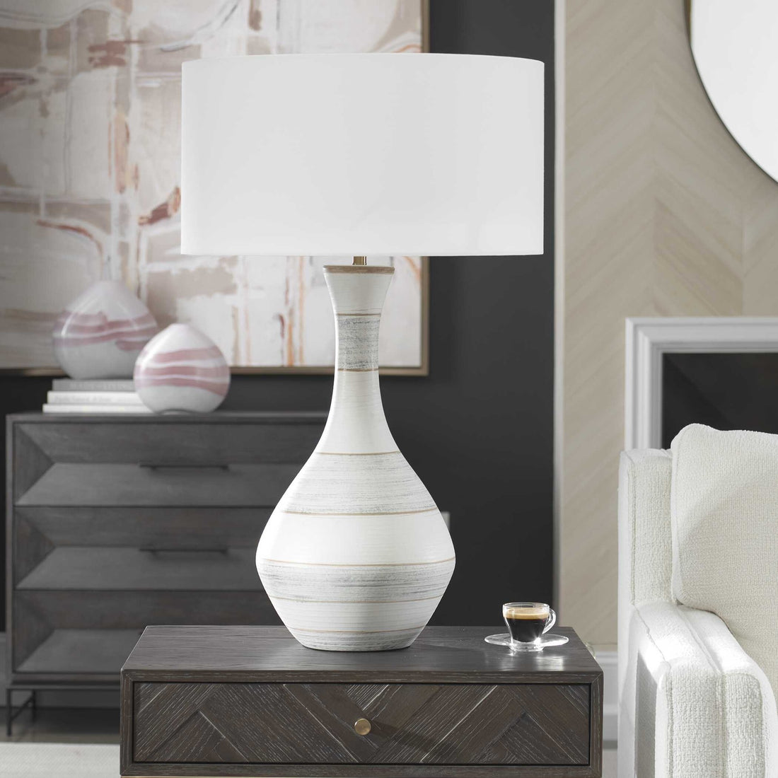 UTTERMOST, Potter Striped Table Lamp, TABLE LAMPS