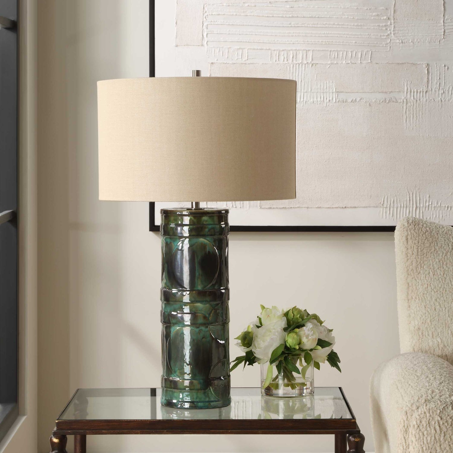 UTTERMOST, LOCH GLAZE TABLE LAMP, TABLE LAMPS